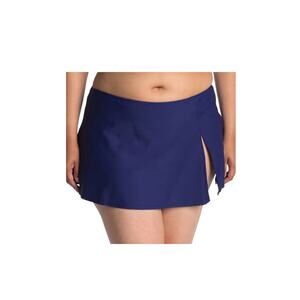 Nicole Miller Studio slit skirt bikini bottom navy size 3X